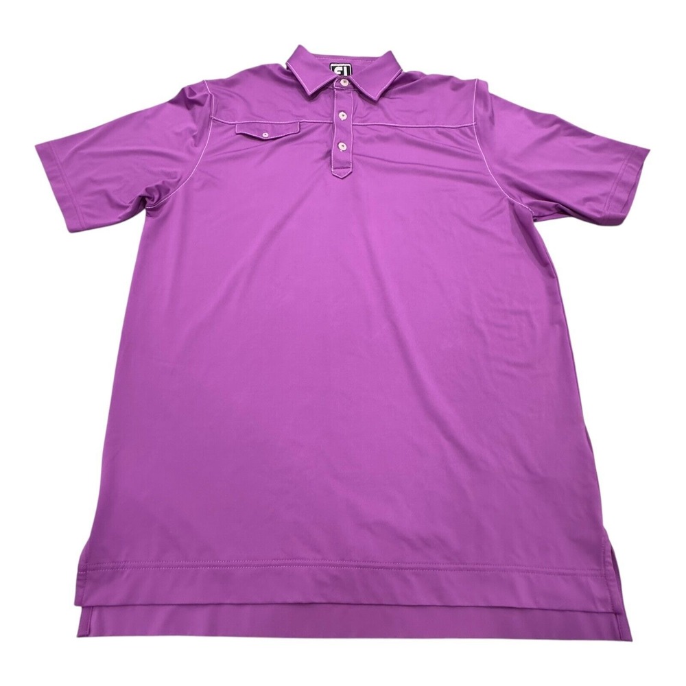 FootJoy FJ Golf Polo Shirt Short Sleeve Men's‎ Medium PGA Purple Pocket